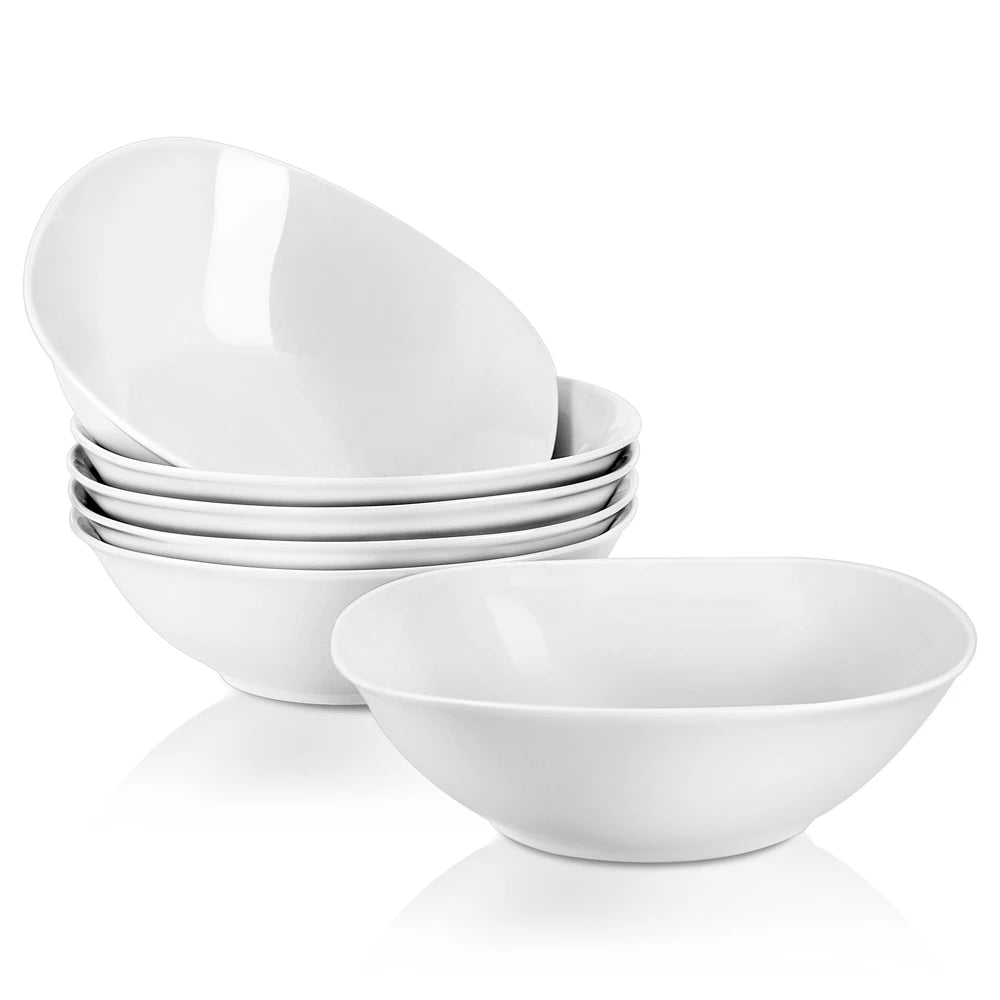 Elisa 6-Piece 6.7” Porcelain Bowl Set – Soup, Cereal, Salad, Dessert & Pasta