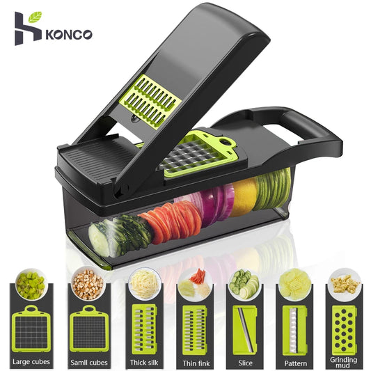 Konco 6-in-1 Vegetable & Fruit Slicer – Mandoline, Peeler, Grater, Shredder & Potato Ricer