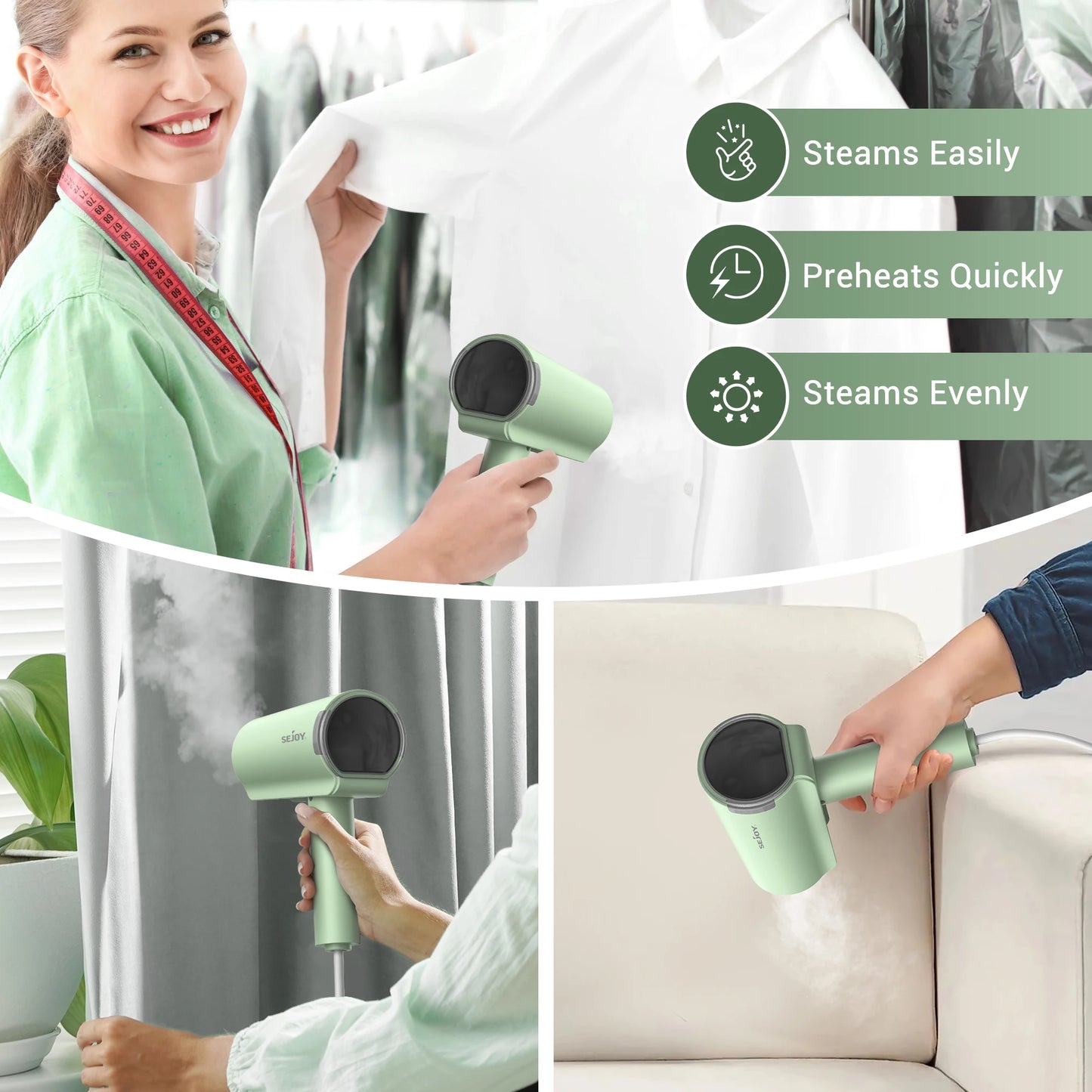 Handheld Garment Steamer 1000W – Portable, Foldable & Dual Voltage 110V/220V
