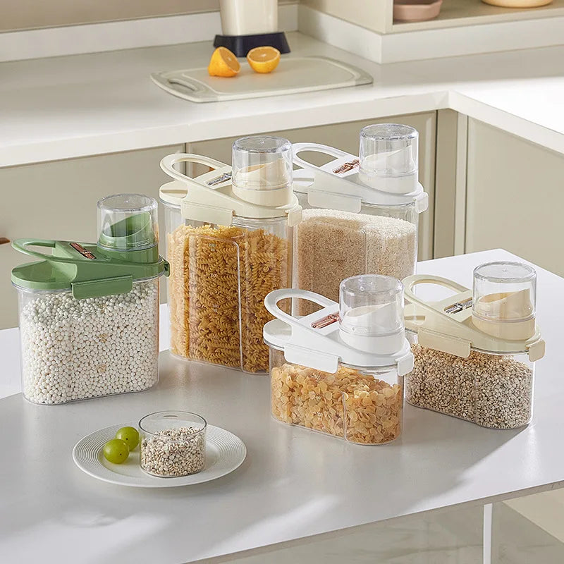Multi-Size Airtight Storage Jars with Measuring Scale & Date Tracker – Clear PP+PET Containers for Pet Food, Detergents & Dry Goods