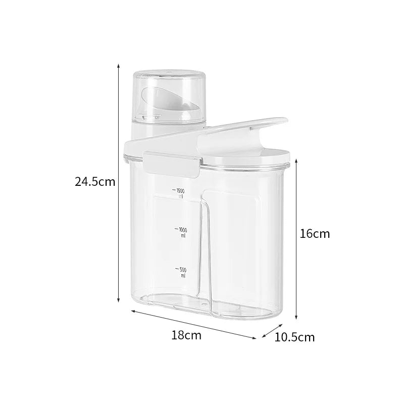 Multi-Size Airtight Storage Jars with Measuring Scale & Date Tracker – Clear PP+PET Containers for Pet Food, Detergents & Dry Goods