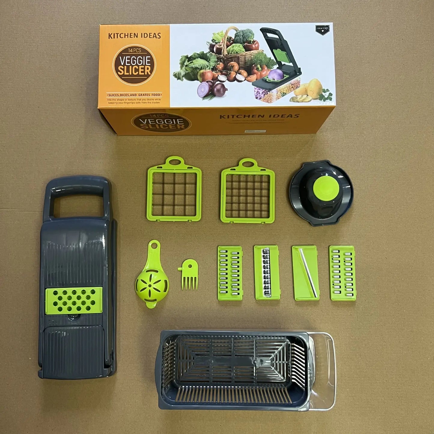 16-in-1 Vegetable & Cheese Slicer – Mandoline Chopper & Kitchen Grater