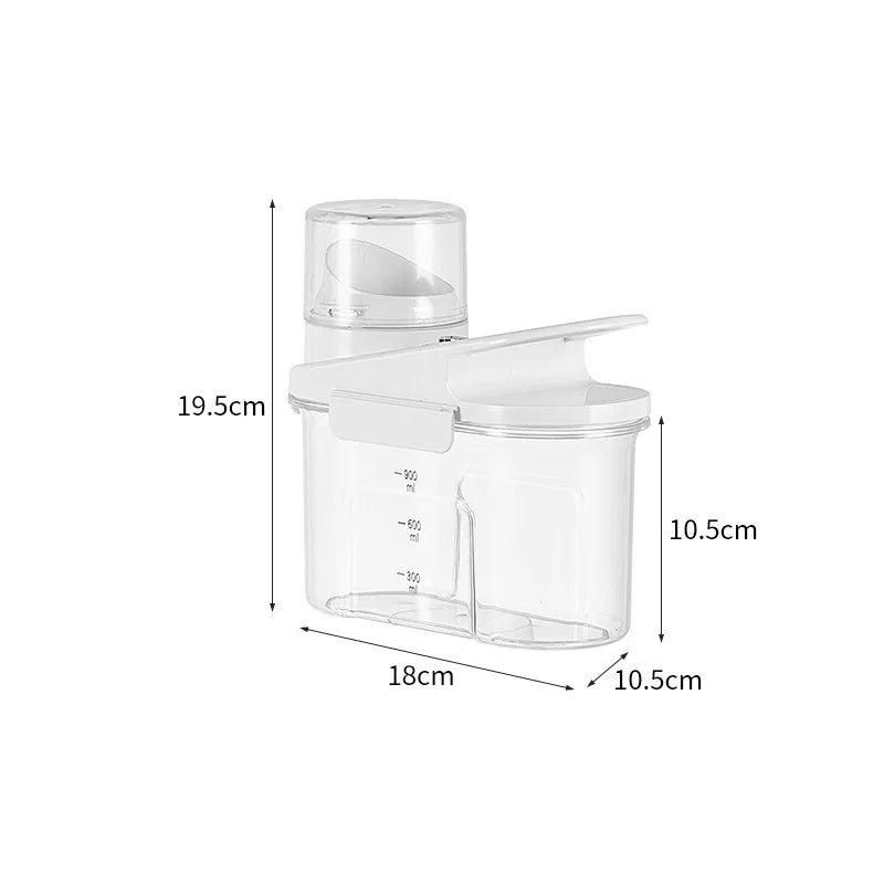 Multi-Size Airtight Storage Jars with Measuring Scale & Date Tracker – Clear PP+PET Containers for Pet Food, Detergents & Dry Goods
