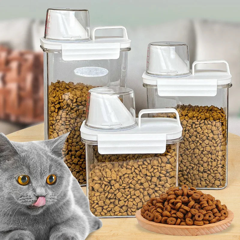Multi-Size Airtight Storage Jars with Measuring Scale & Date Tracker – Clear PP+PET Containers for Pet Food, Detergents & Dry Goods