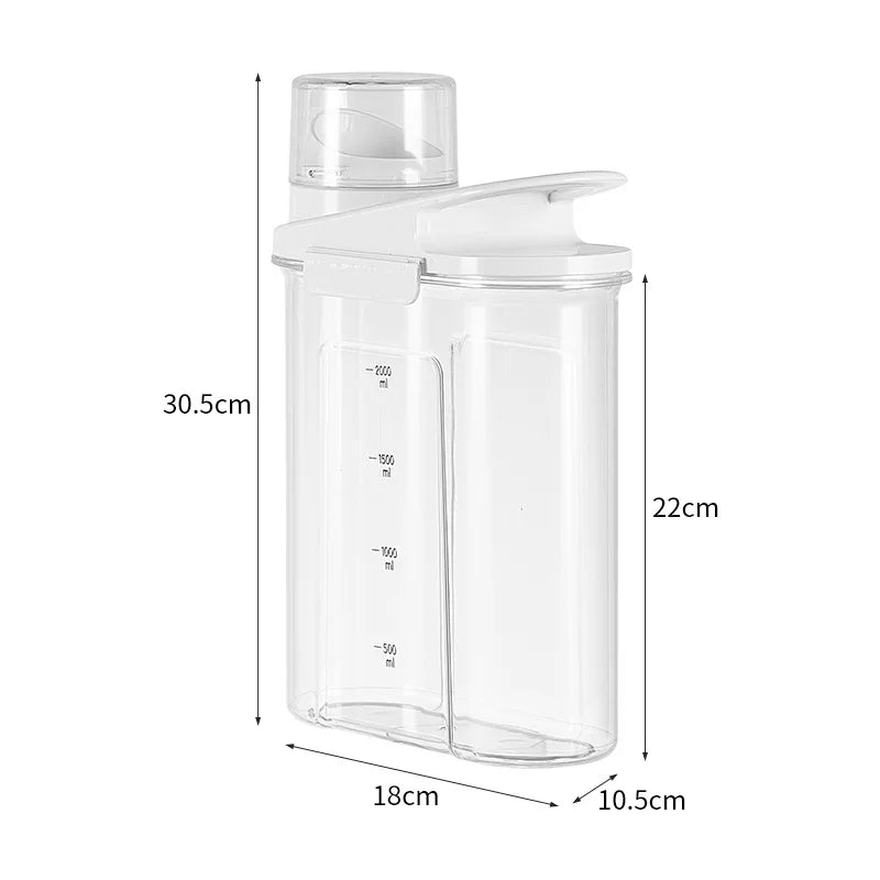 Multi-Size Airtight Storage Jars with Measuring Scale & Date Tracker – Clear PP+PET Containers for Pet Food, Detergents & Dry Goods