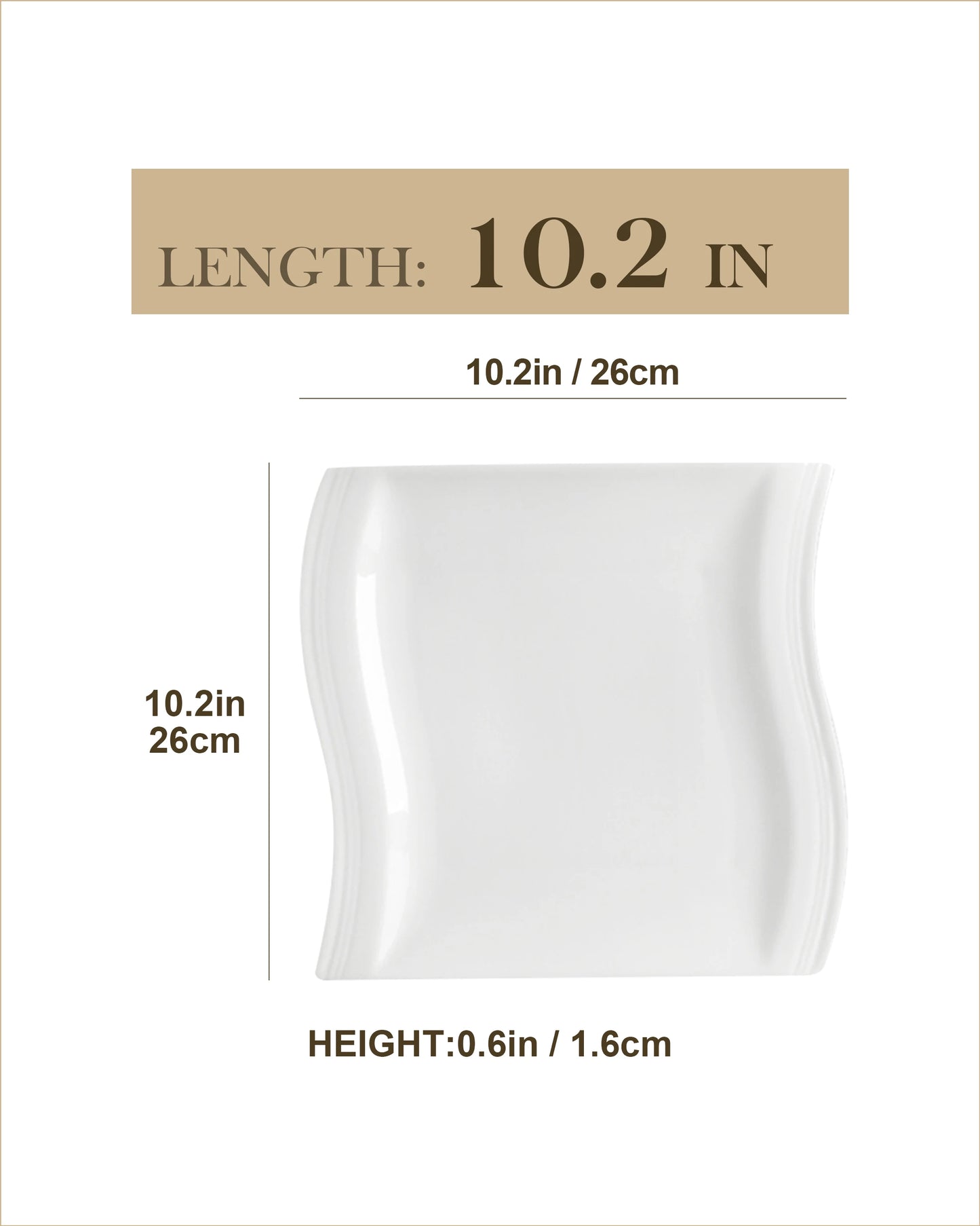 Series Flora – 6/12-Piece 10.25” Ivory White Porcelain Plates, Elegant Ceramic Dinnerware Set